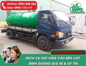 Hút hầm cầu Bến Cát giá rẻ, sạch sẽ, nhanh gọn, phục vụ 24/24