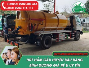 Dịch vụ hút hầm cầu Bàu Bàng giá rẻ ✓ SẠCH TRIỆT ĐỂ ✓ PHỤC VỤ 24/7