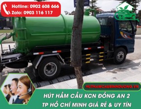 Hút hầm cầu KCN Đồng An 2 – Giá rẻ, không mùi, không đục phá