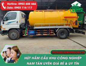 Dịch vụ hút hầm cầu KCN Nam Tân Uyên Bình Dương giá rẻ, phục vụ 24/7