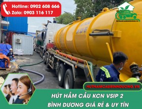 Hút hầm cầu khu công nghiệp Vsip 2 giá rẻ, không đục phá, phục vụ 24/24
