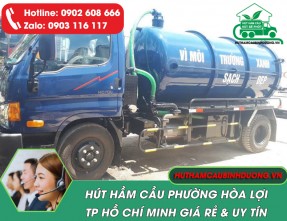 Hút hầm cầu phường Hòa Lợi TPHCM – Giá rẻ, sạch sẽ, phục vụ 24/24