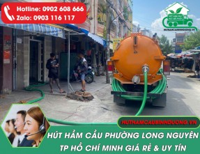 Hút Hầm Cầu Phường Long Nguyên TPHCM Nhanh, Sạch, Giá Tốt, Pv 24/24