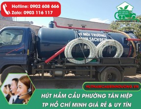 Dịch vụ hút hầm cầu phường Tân Hiệp TPHCM giá rẻ, 24/24, sạch sẽ