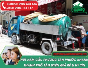 Hút hầm cầu Phường Tân Phước Khánh TP Tân Uyên giá rẻ, cam kết hút đúng khối lượng