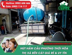 Dịch vụ hút hầm cầu giá rẻ tại phường Thới Hòa Bến Cát Bình Dương