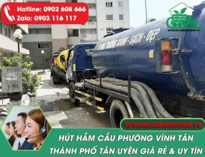 Hút hầm cầu Phường Vĩnh Tân Thành Phố Tân Uyên giá rẻ ✓ Phục vụ 24/7