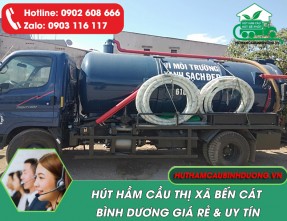 Hút hầm cầu Thị Xã Bến Cát giá rẻ ✓ Hút sạch 100% ✓ Không đục phá