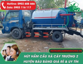 Hút hầm cầu tại xã Cây Trường 2 huyện Bàu Bàng - Cam kết sạch 100% [Giá Rẻ]