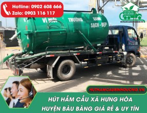 Dịch vụ hút hầm cầu xã Hưng Hòa Bàu Bàng giá rẻ, chất lượng hàng đầu