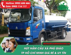 Dịch vụ hút hầm cầu xã Phú Giáo giá rẻ – phục vụ 24/24 – không đục phá